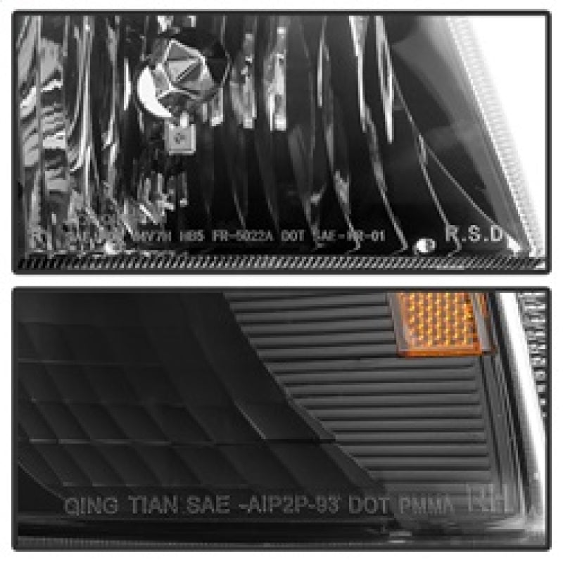 Xtune Ford Ranger 93-97 Crystal Headlights w/ Corner Lights 4pcs Sets Black HD-JH-FR93-SET-BK SPYDER