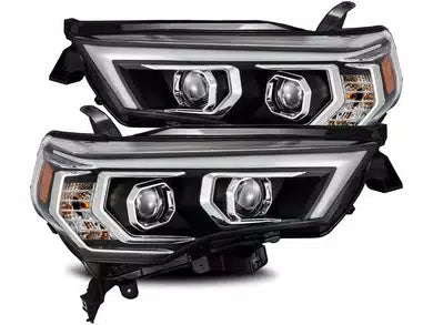 AlphaRex 880813 14-22 Toyota 4Runner LUXX-Series LED Proj Headlights Jet Blk w/Actv Light & Seq. Sig + DRL