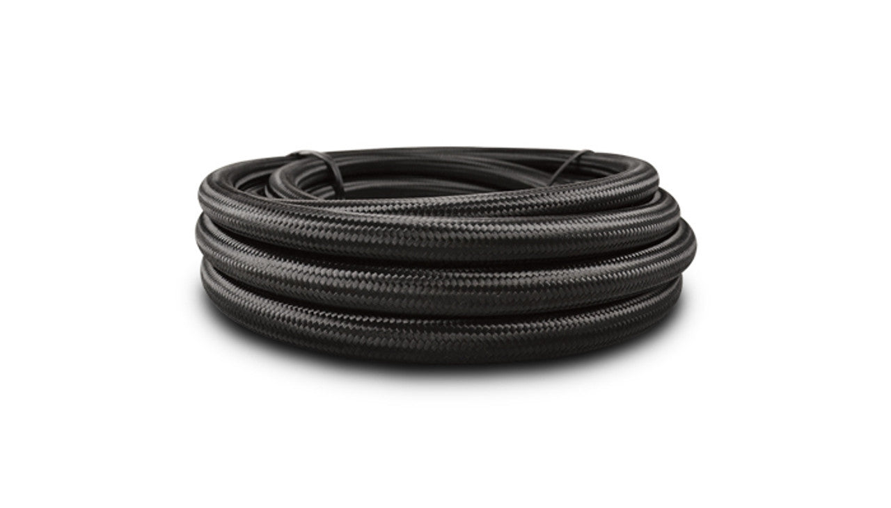 Vibrant -4 AN Black Nylon Braided Flex Hose w/ PTFE liner (20FT long) Vibrant