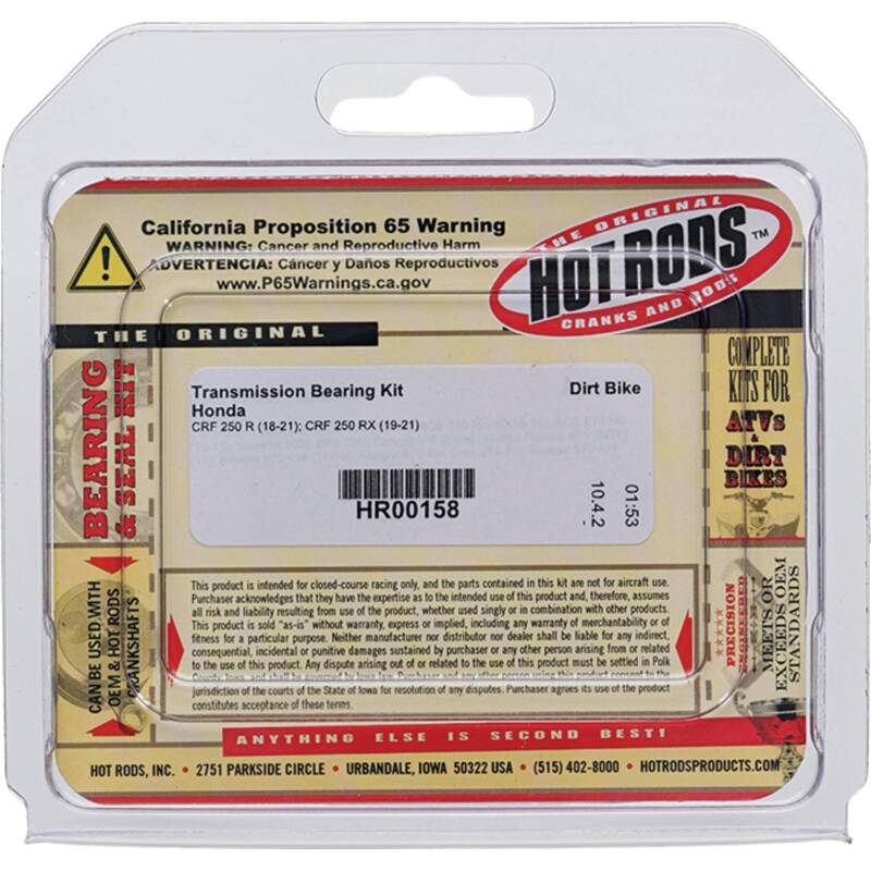 Hot Rods 18-21 Honda CRF 250 R 250cc Transmission Bearing Kit HR00158