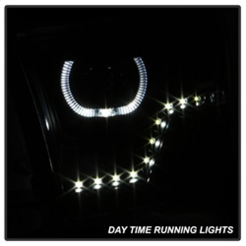 xTune Dodge Ram 2009-2014 Halo LED Projector Headlights - Black Smoke PRO-JH-DR09-CFB-BSM SPYDER