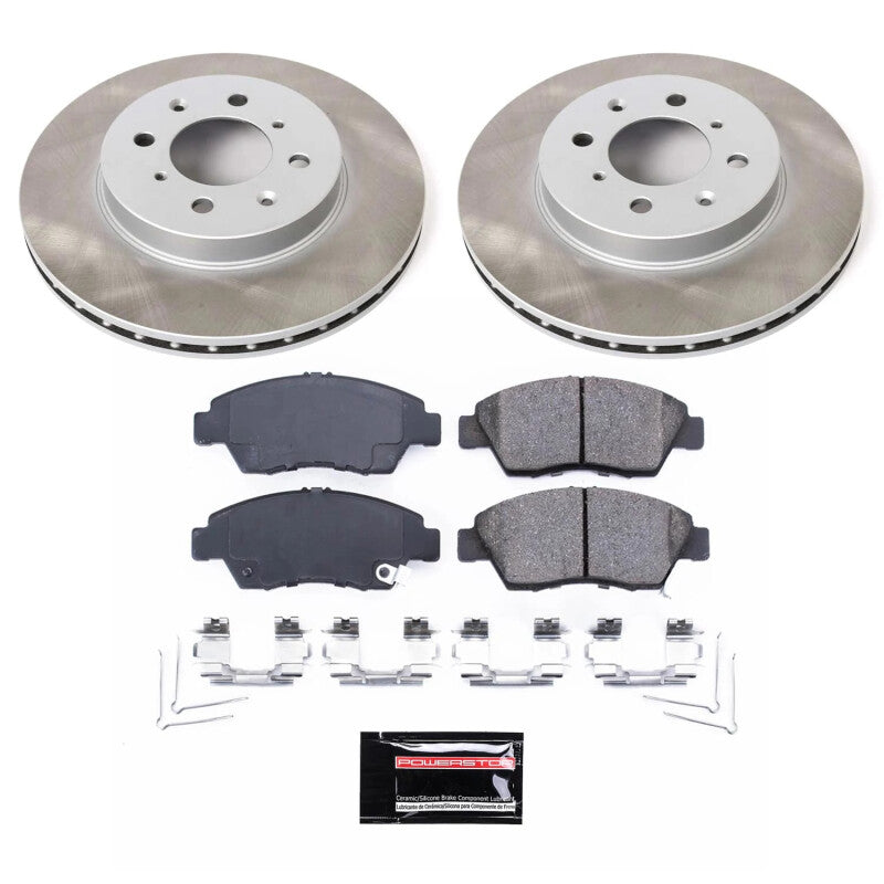 Power Stop 03-05 Honda Civic Front Semi-Coated Rotor Kit PowerStop