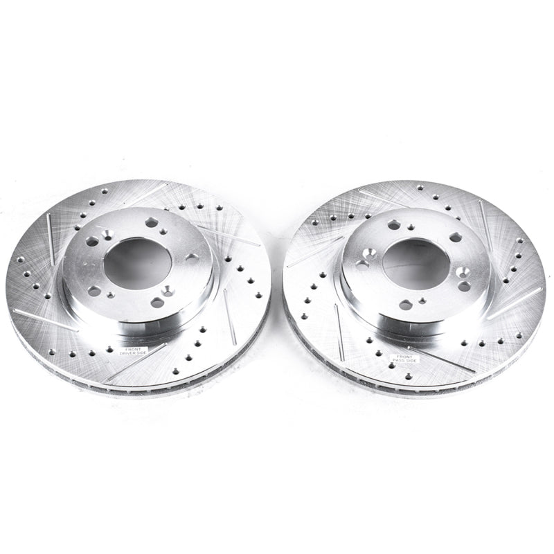 Power Stop 97-98 Acura Integra Front Evolution Drilled & Slotted Rotors - Pair PowerStop