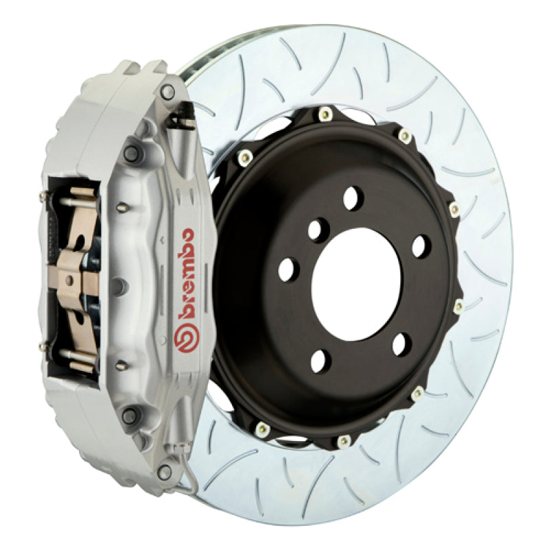 Brembo 00-02 S4 Caliper Fr GT BBK 4Pis Cast 2pc 355x32 2pc Rotor Slotted Type3-Silver Brembo