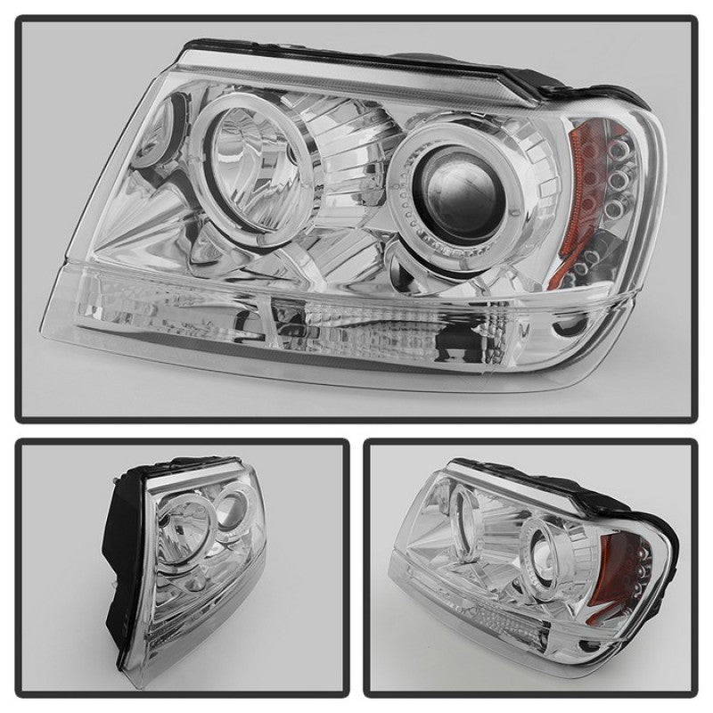 Spyder Jeep Grand Cherokee 99-04 Projector Headlights LED Halo LED Chrm - PRO-YD-JGC99-HL-C SPYDER