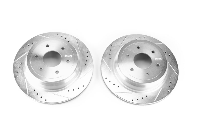 Power Stop 16-18 Nissan Titan XD Rear Evolution Drilled & Slotted Rotors - Pair PowerStop