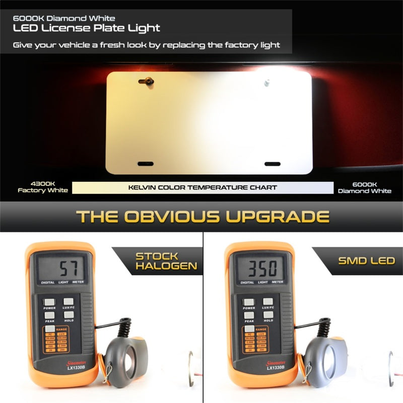 Xtune 09-18 Honda Fit LED License Plate Bulb Assembly White 5500K LAC-LP-HODY08 - Pair SPYDER