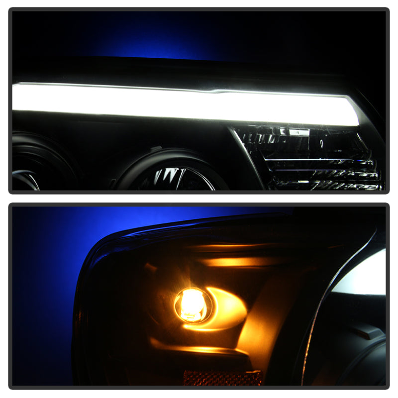 Spyder Toyota Tacoma 12-15 Projector Headlights Light Bar DRL Black PRO-YD-TT12-LBDRL-BK SPYDER