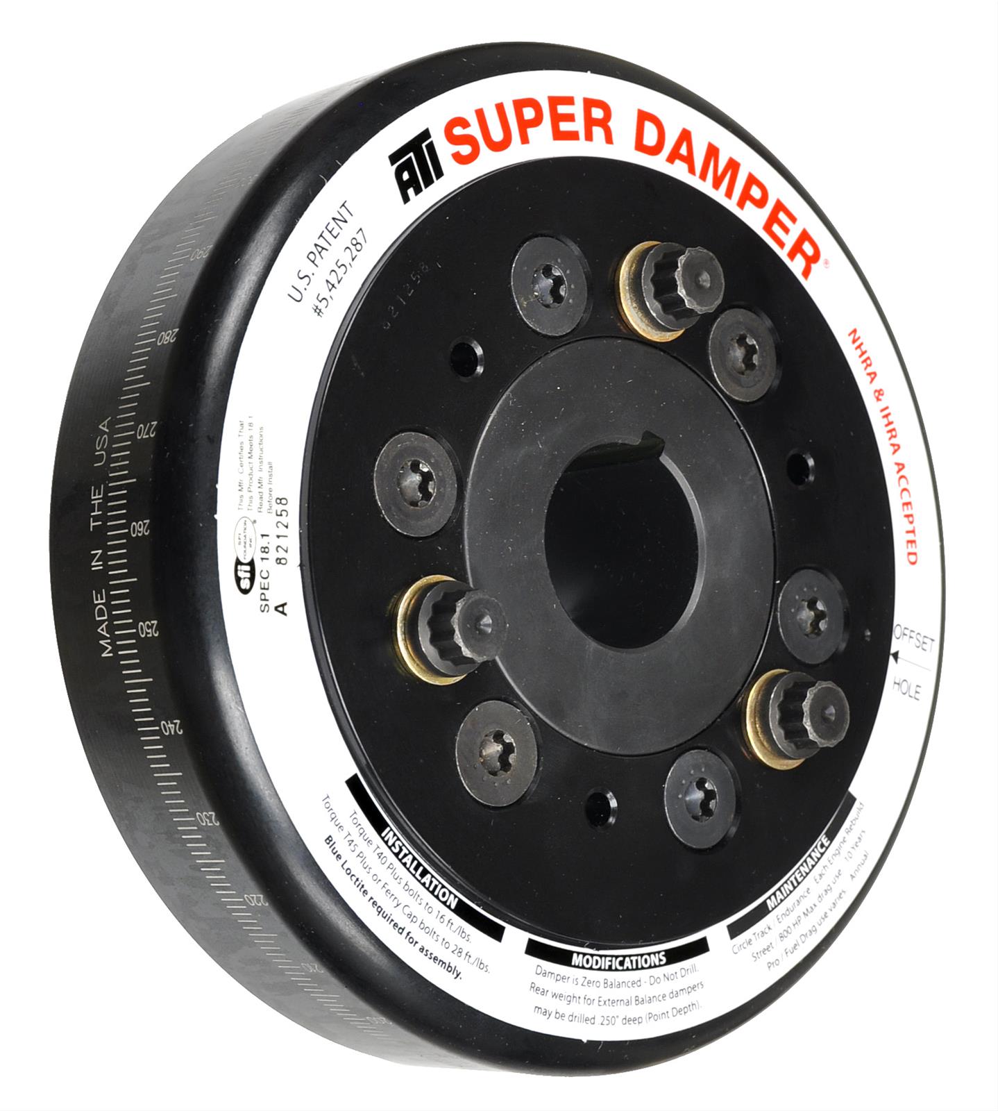 ATI Damper - 6.325in - Alum - Chevy SB / 90 Deg V6 - Pont 4 Cyl - 3 Ring ATI917410