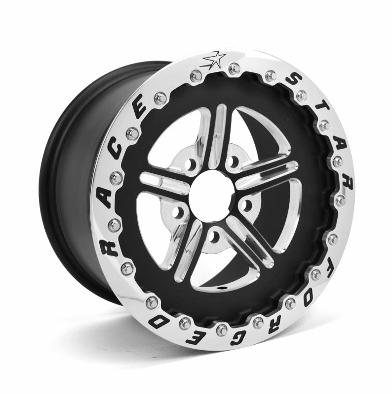 Race Star 63 Pro Forged 15x10 SBL Sportsman 5x4.75 BC / 3.00in. BS Wheel - Black Anodized/Machined 63-510473011B
