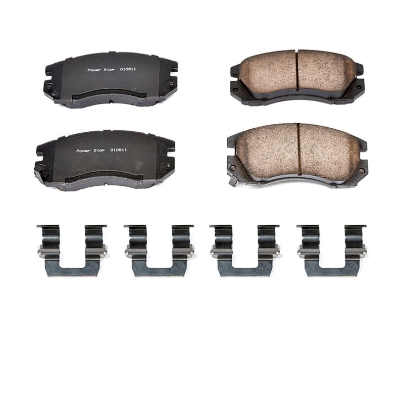 Power Stop 91-94 Subaru Legacy Front Z17 Evolution Ceramic Brake Pads w/Hardware PowerStop