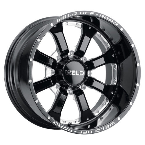 Weld Off-Road W125 20X9 Granada Eight 8x170 ET00 BS5.00 Gloss Black MIL 125.1