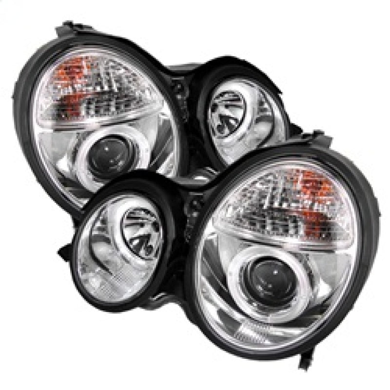 Spyder Mercedes Benz E-Class 00-02 Projector Headlights LED Halo Chrm PRO-YD-MBW21099-HL-C SPYDER