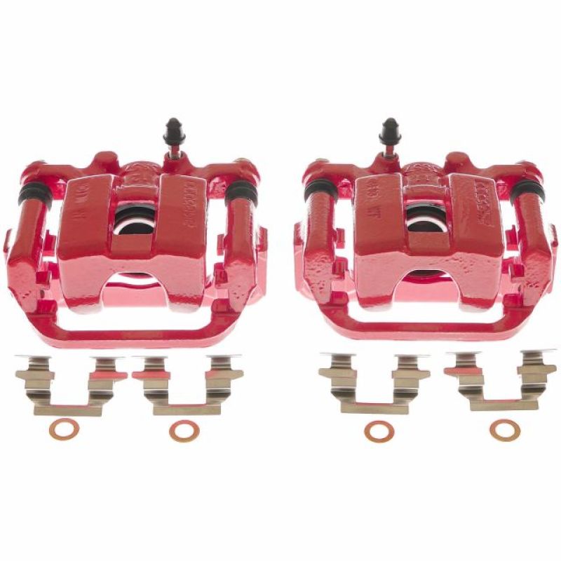 Power Stop 17-19 Nissan Leaf Rear Red Calipers - Pair PowerStop