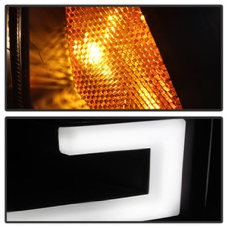 Spyder Ford F150 2015-2017 Projector Headlights - Light Bar DRL LED - Black PRO-YD-FF15015-LBDRL-BK SPYDER