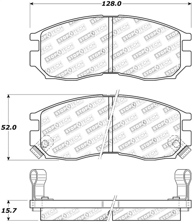 StopTech Premium Ceramic Front Brake Pads - 308.04840 Stoptech