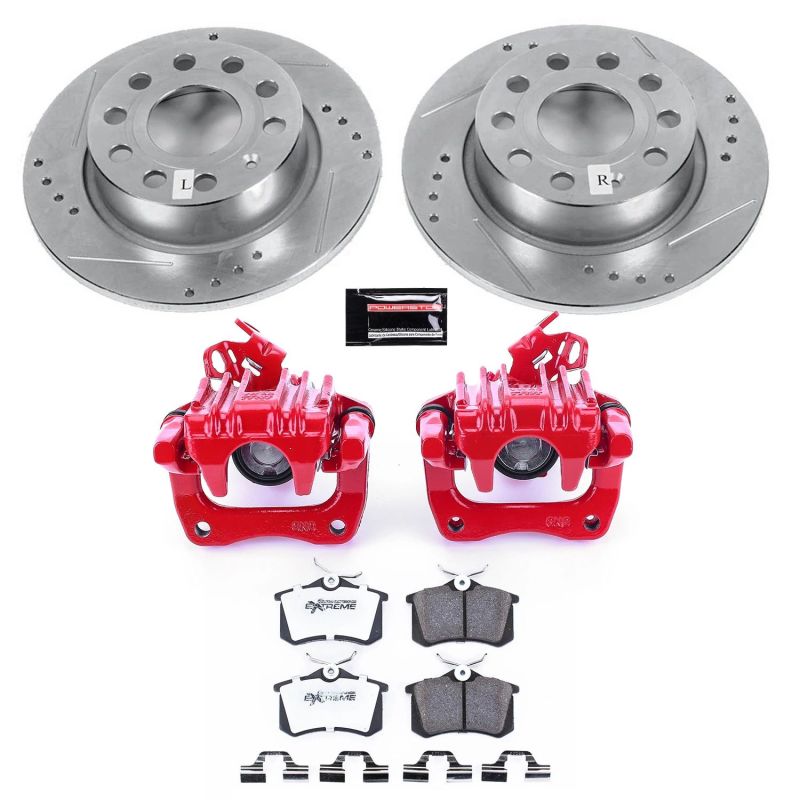 Power Stop 10-13 Audi A3 Rear Z26 Street Warrior Brake Kit w/Calipers PowerStop