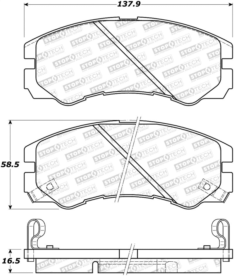 StopTech Premium Ceramic Rear Brake Pads - 308.05790 Stoptech