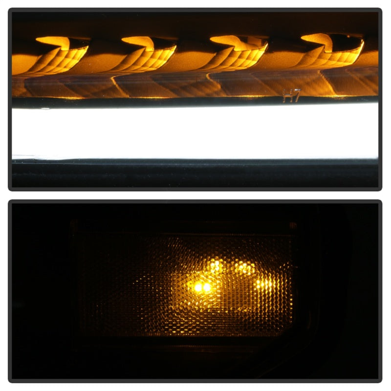 xTune 14-17 Toyota Tundra DRL LED Light Bar Projector Headlights - Black (PRO-JH-TTU14-LB-BK) SPYDER