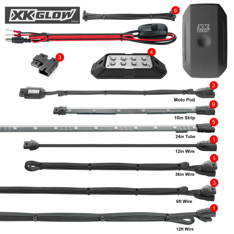 XKGlow LED Underglow Light Kit for Polaris Slingshot | XKchrome Smartphone App Controller - Part XK-SLING-ADV