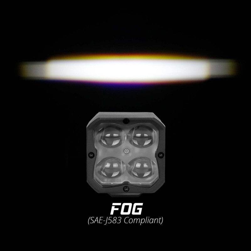 XKGlow 2pc XKchrome 20w LED Cube Light with RGB Accent Light Kit w/ Controller- Fog Beam - Part XK065001-FO-KIT
