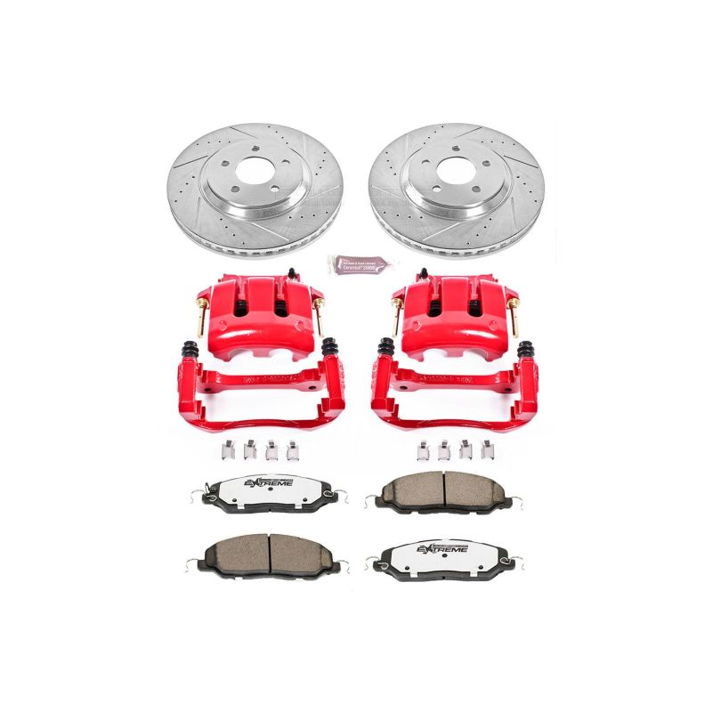 Power Stop 11-14 Ford Mustang Front Z26 Street Warrior Brake Kit w/Calipers PowerStop