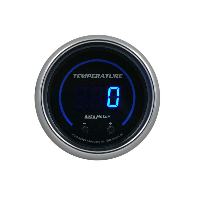 Autometer 52.4mm Black Switchable 60-340 Degrees F / 40-170 Degrees C Cobalt Elite Digital Gauge 6754-CB