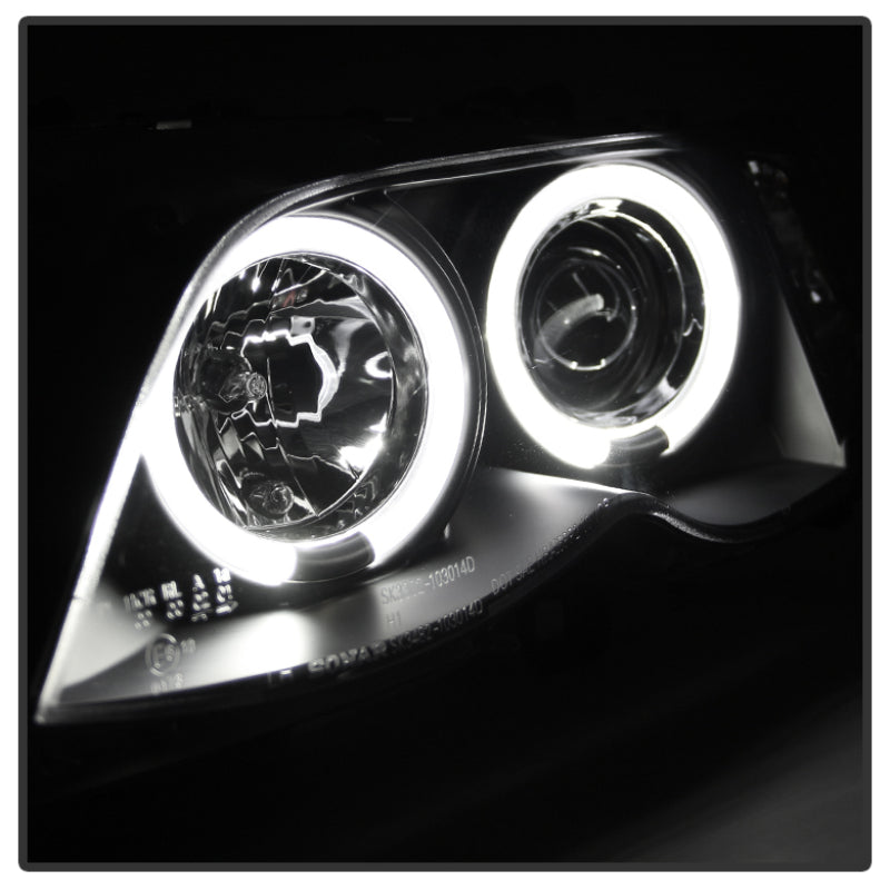 Spyder BMW E46 3-Series 02-05 4DR Projector Headlights 1PC LED Halo Blk PRO-YD-BMWE4602-4D-AM-BK SPYDER
