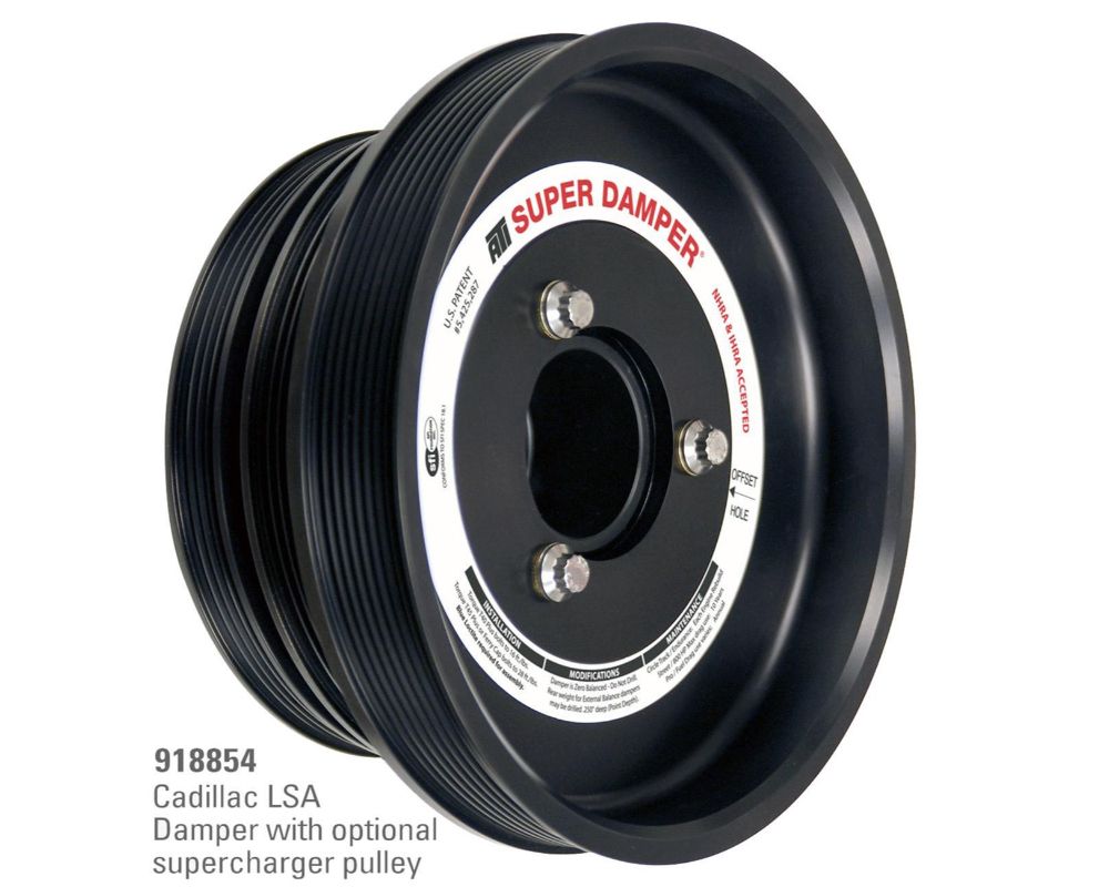 ATI Racing 7.48" Black Aluminum Super Damper Serpentine Series Harmonic Balancers Cadillac | Chevrolet 2009-2015 ATI