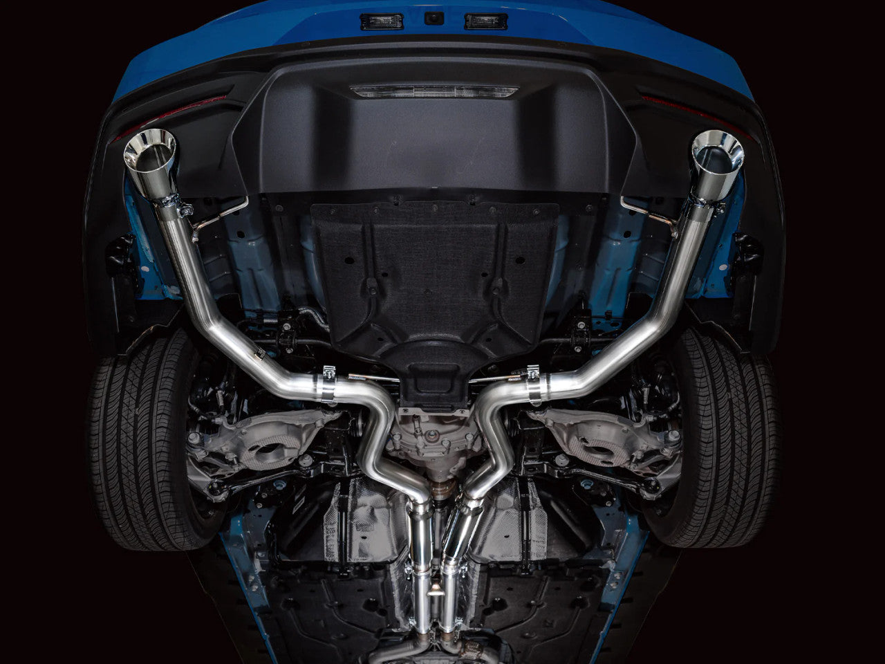 AWE 2024 Ford Mustang GT Fastback S650 RWD Track Edition Catback Exhaust w/ Quad Diamond Black Tips
