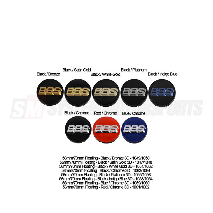 BBS Center Cap 56mm Black/Platinum - 3D Floating HW58071055.4