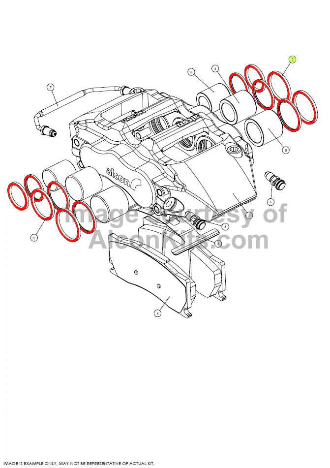 Alcon Pro-System 2019+ Jeep JL Front Caliper Rebuild Kit (41.3mm seals) - Two Caliper Set CSK414141EW900