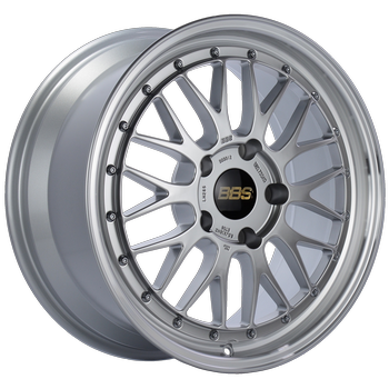 BBS LM 19x9 5x112 ET34 Diamond Silver Center Diamond Cut Lip Wheel - 82mm PFS/Clip Required LM466DSPK