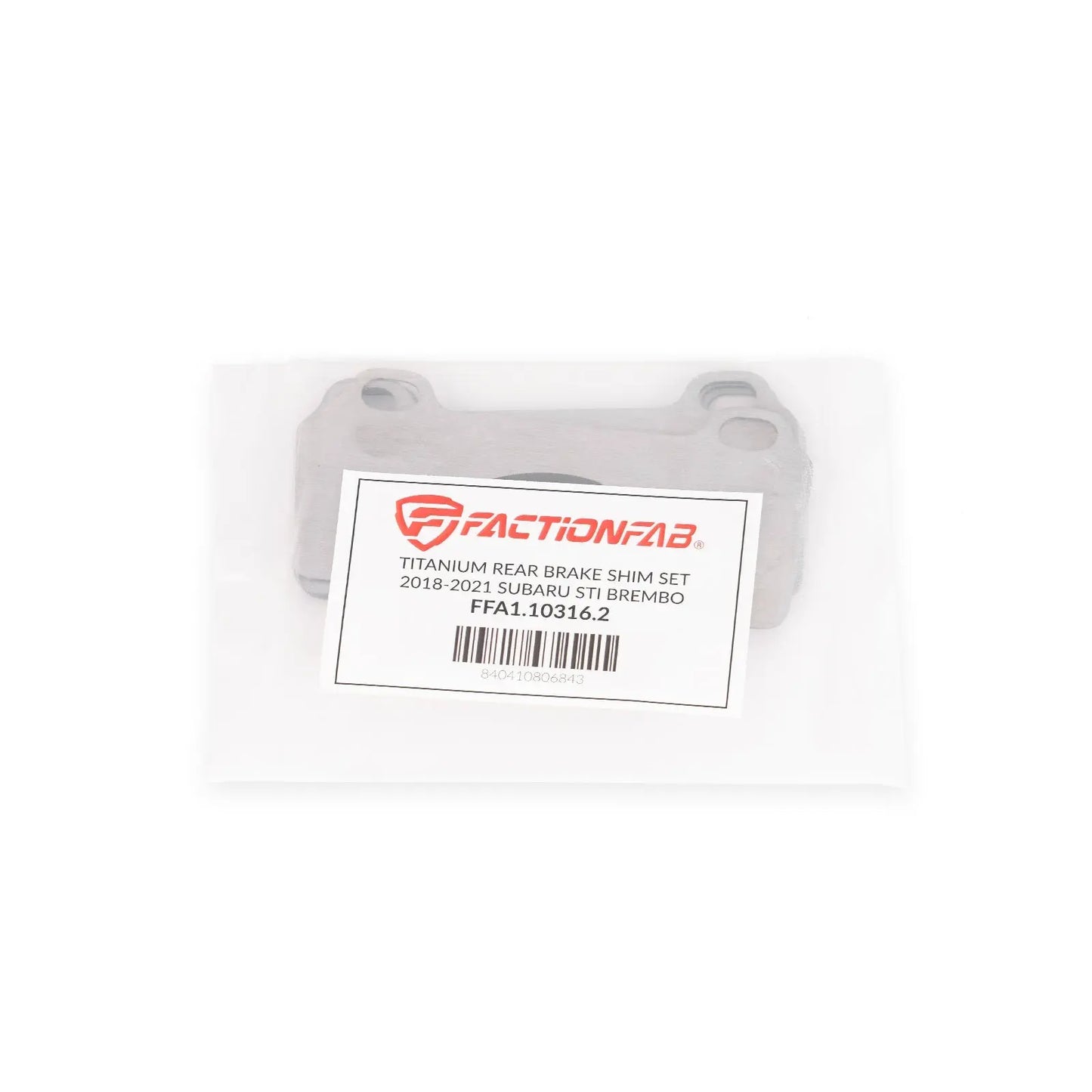 FactionFab Titanium Rear Brake Shim Set - 2018-21 Subaru STI / 2024+ WRX TS & TR