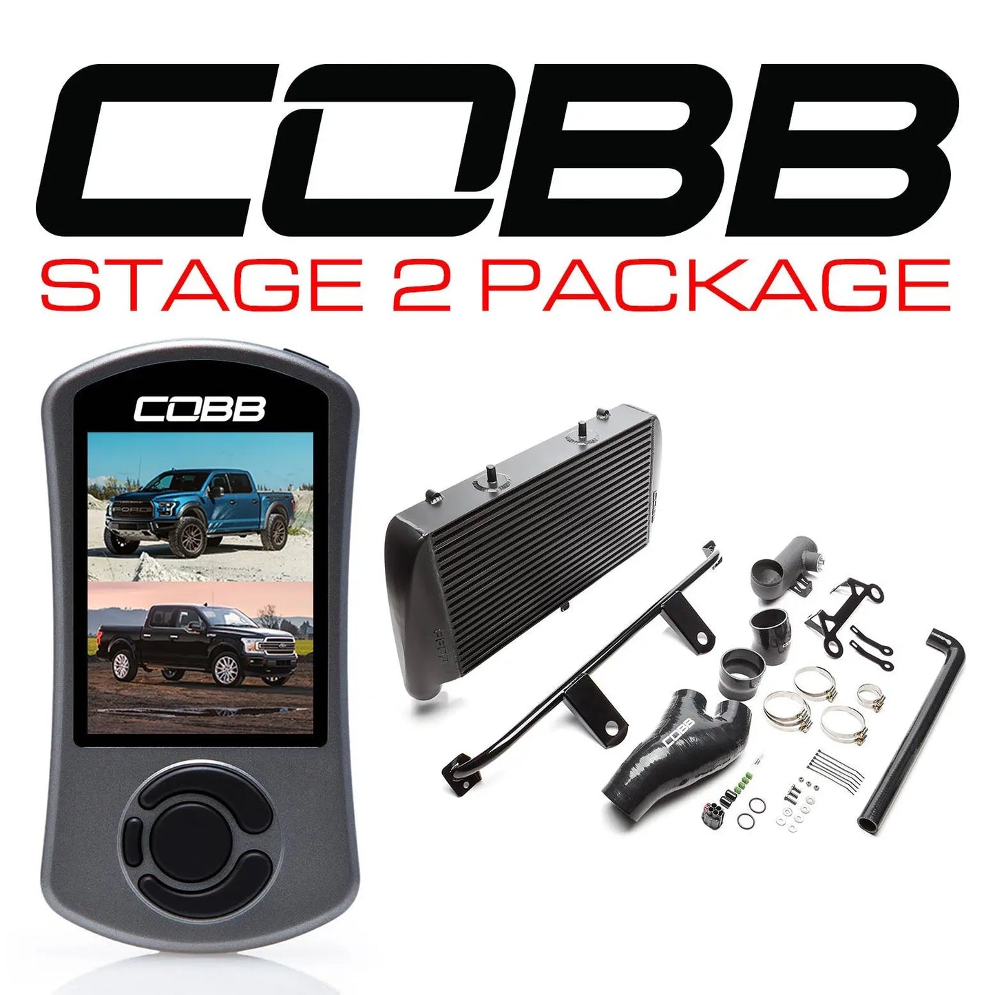 COBB Ford F-150 Ecoboost Raptor/Ltd. Stage 2 Power Package - Black (NO INTAKE) FOR0050020BK-NI COBB