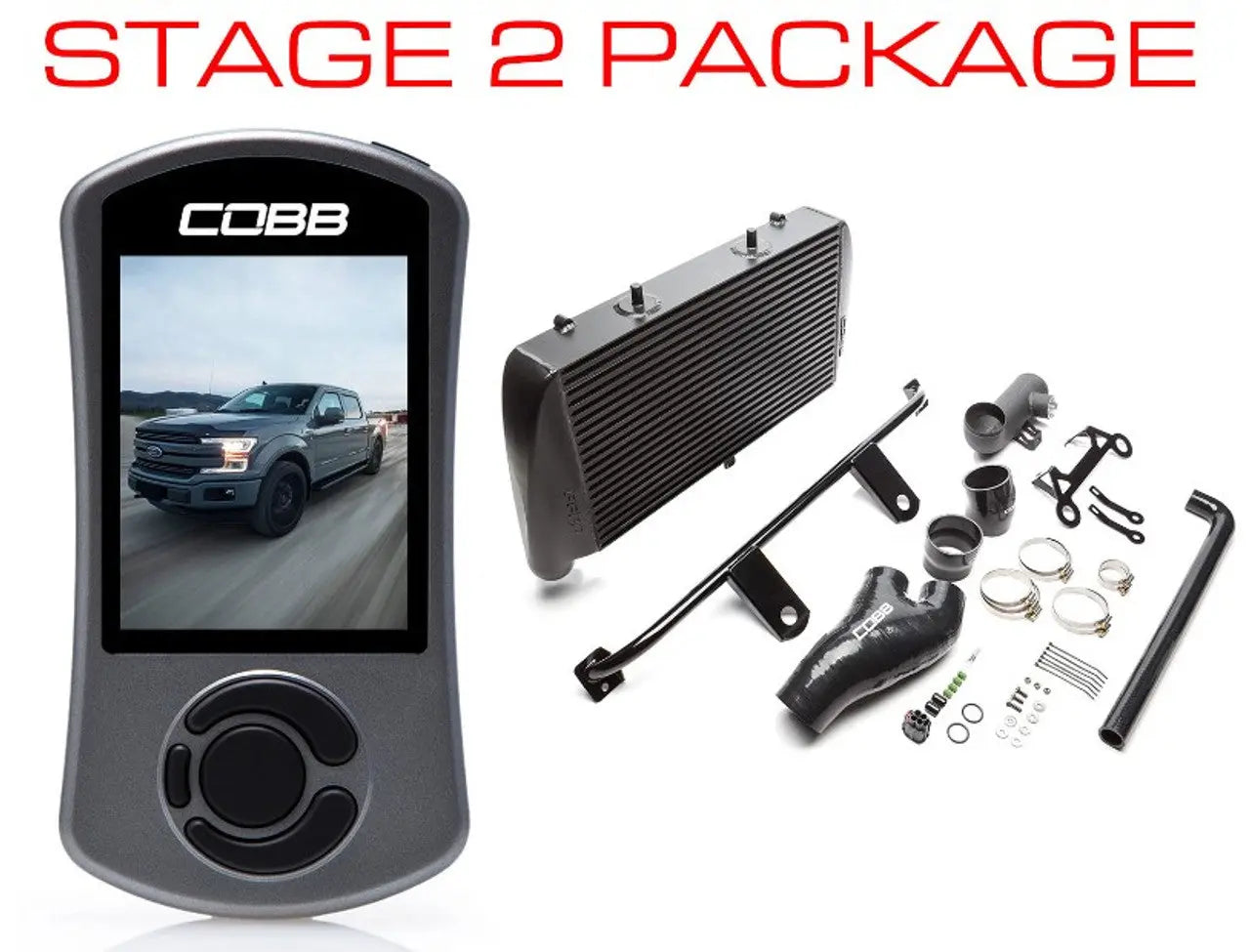 COBB 17-19 Ford F-150 EcoBoost 3.5L Stage 2 Power Package w/TCM (No Intake) - Black FOR0060020BK-TCM-NI COBB