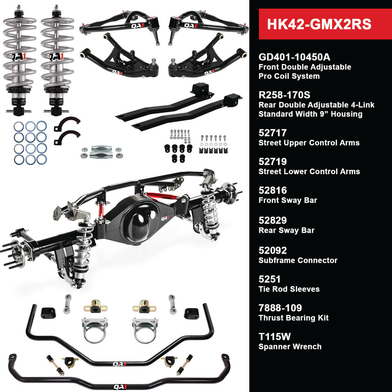 QA1 68-72 GM X-Body Handling Kit Level 3
