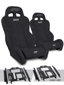PRP Polaris RZR 570 XCR Suspension Seats Kit (Pair) - Black & Gray A8001-PORXP-C50S-203