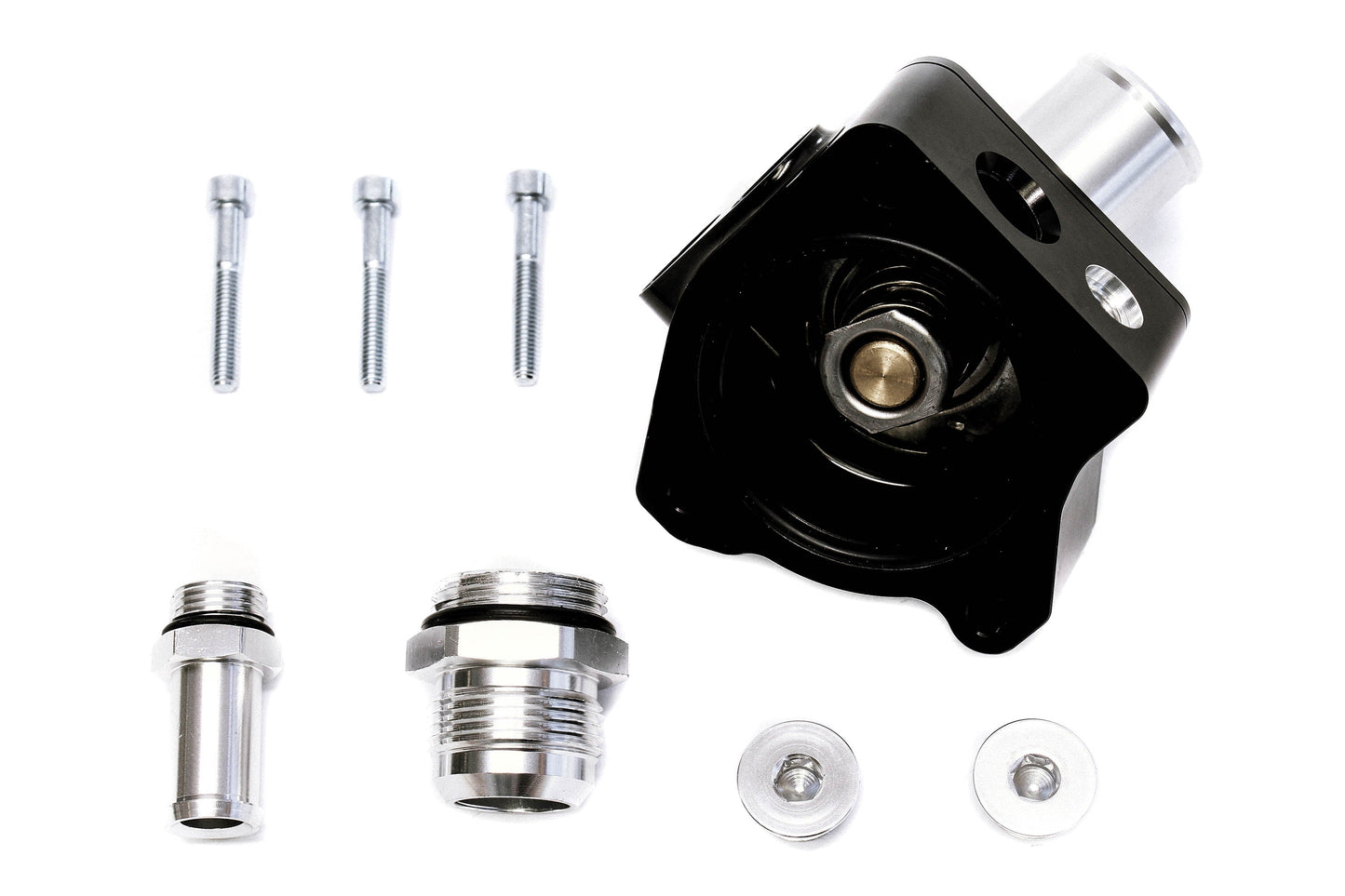 Precision Works K-Series Swivel Neck Thermostat Housing V2 Black PrivateLabelMfg