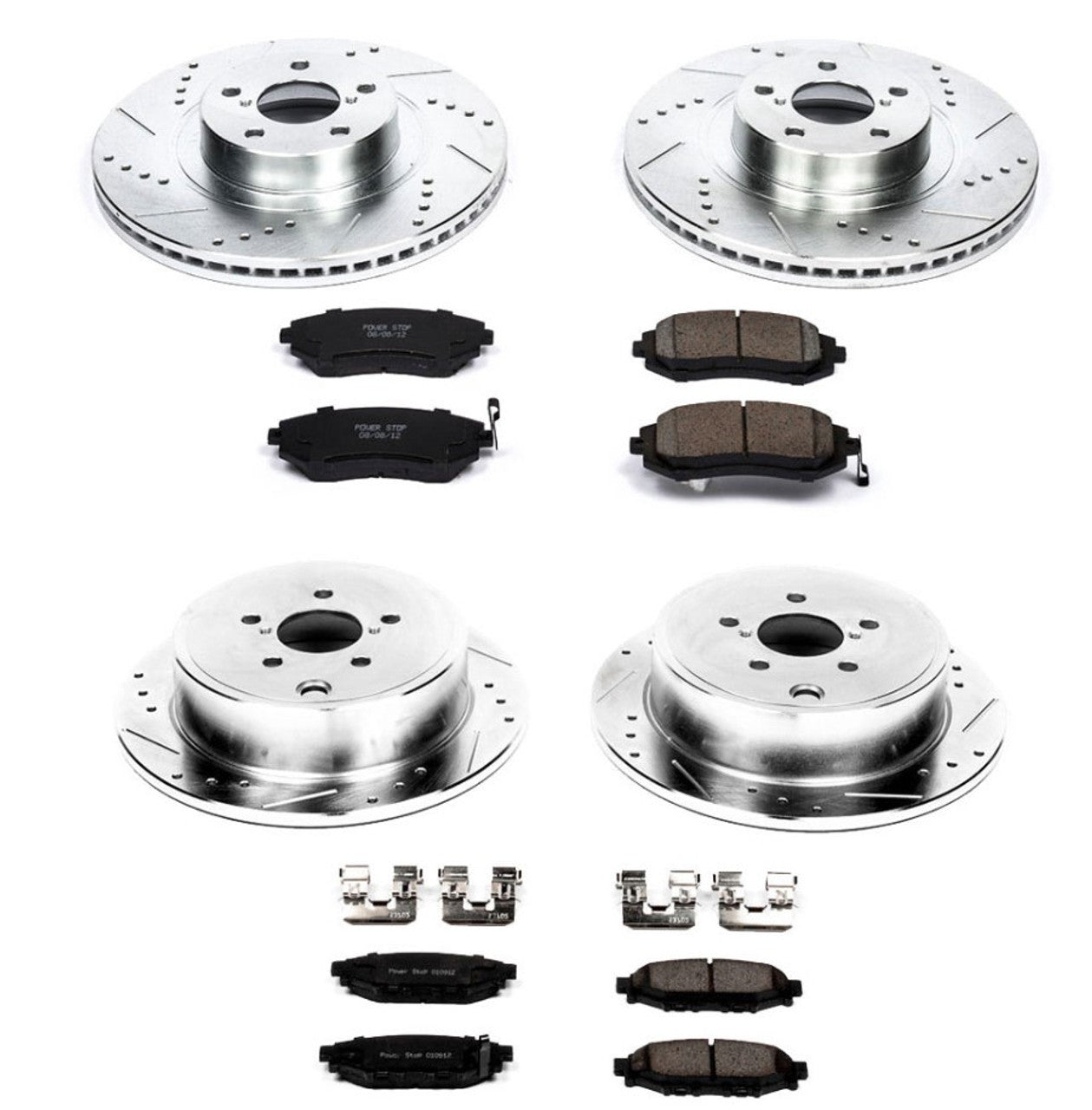 Power Stop 09-10 Subaru Forester Front & Rear Z26 Street Warrior Brake Kit w/Calipers
