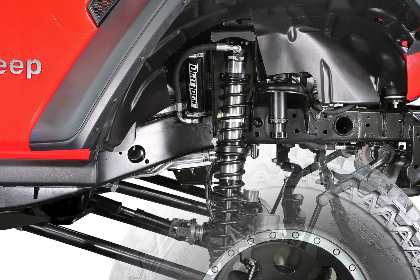 Fabtech 3in Crawler Coilover Conversion with Dirt Logic 2.5 Reservoir Coilovers for 2018-2020 Jeep Wrangler JL 4-Door 4WD (K4151DL)