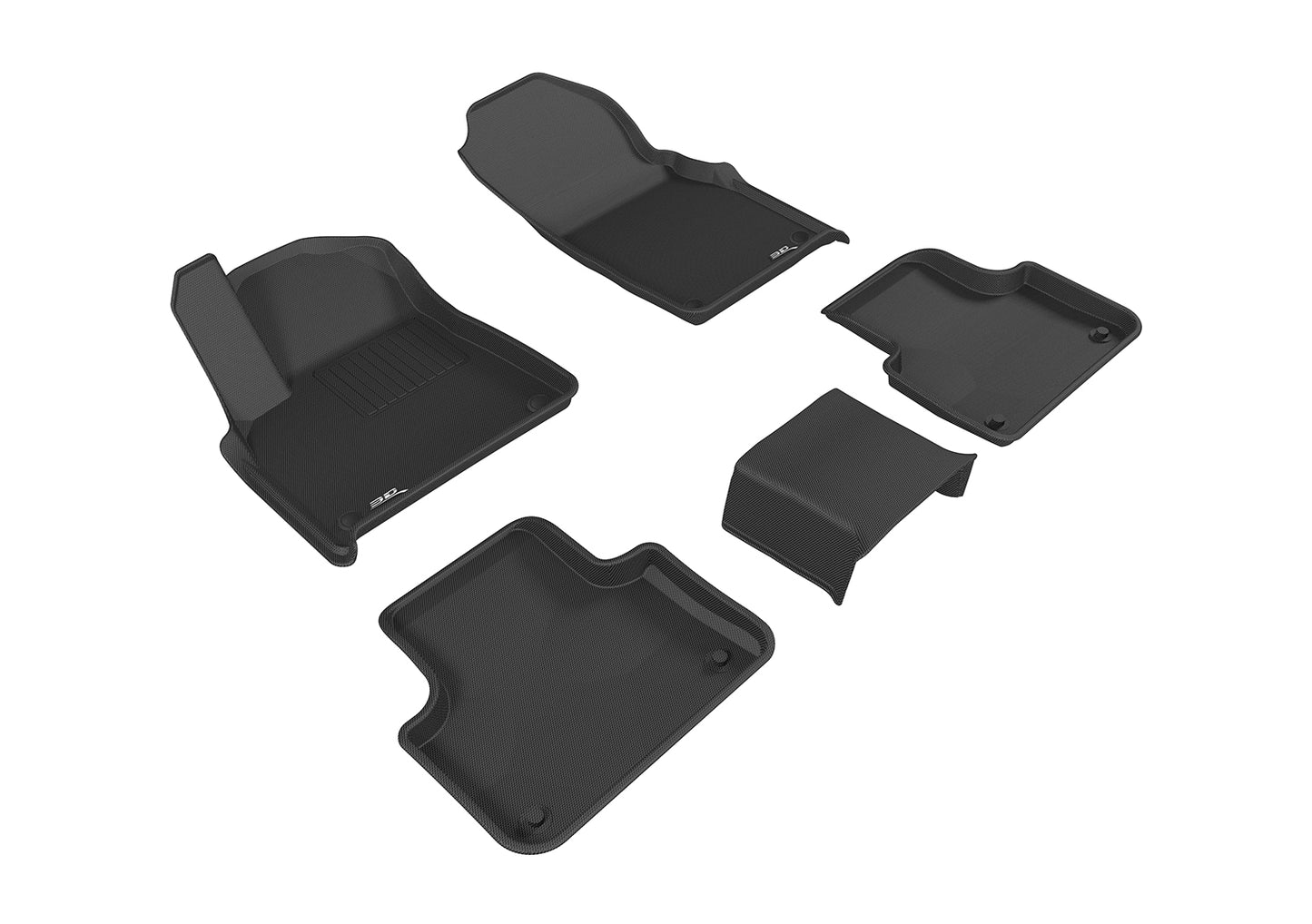 3D MAXpider L1AD04001509 2017-2020 Audi Q7/Q8 Kagu 1st & 2nd Row Floormats - Black
