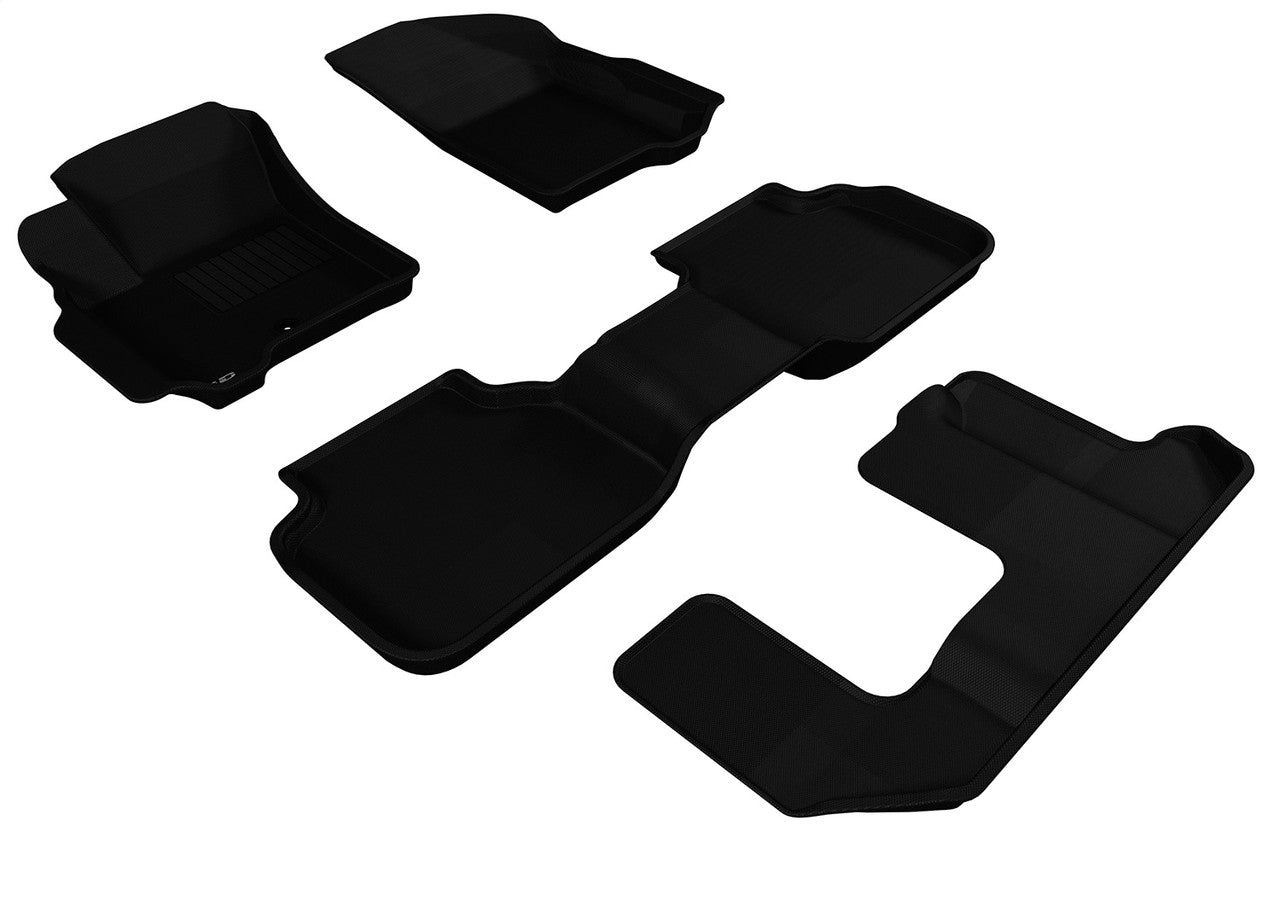 3D MAXpider L1DG00501509 2009-2012 Dodge Journey Kagu 1st & 2nd & 3rd Row Floormats - Black