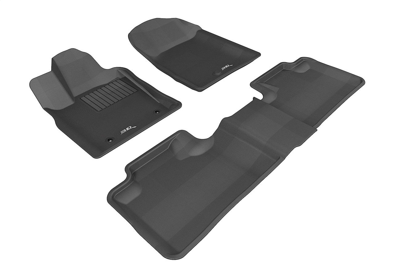 3D MAXpider L1DG00601509 2011-2012 Dodge Durango Kagu 1st & 2nd Row Floormats - Black