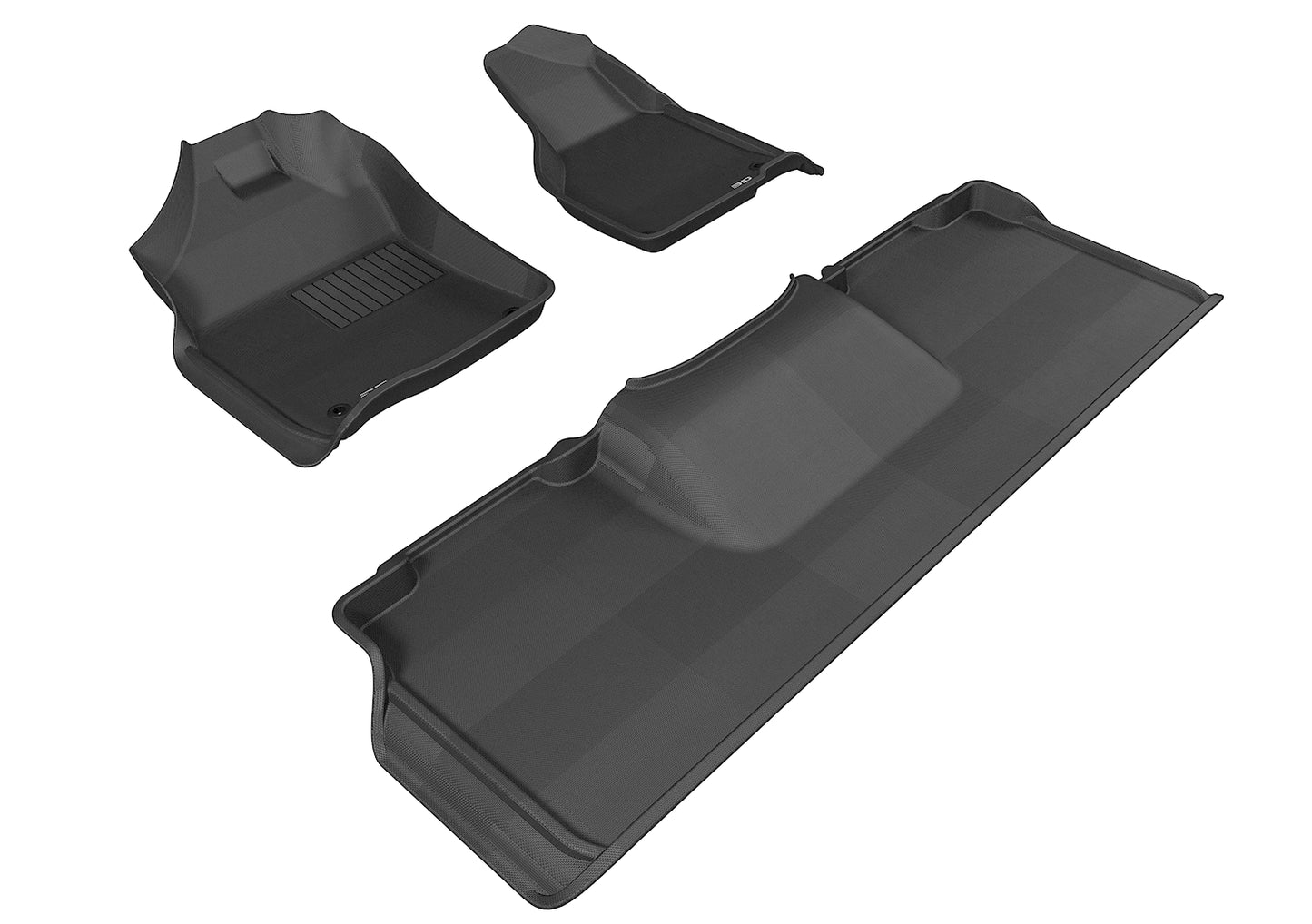 3D MAXpider L1DG02101509 2012-2018 Dodge Ram 2500/3500 Mega Cab Kagu 1st & 2nd Row Floormats - Black
