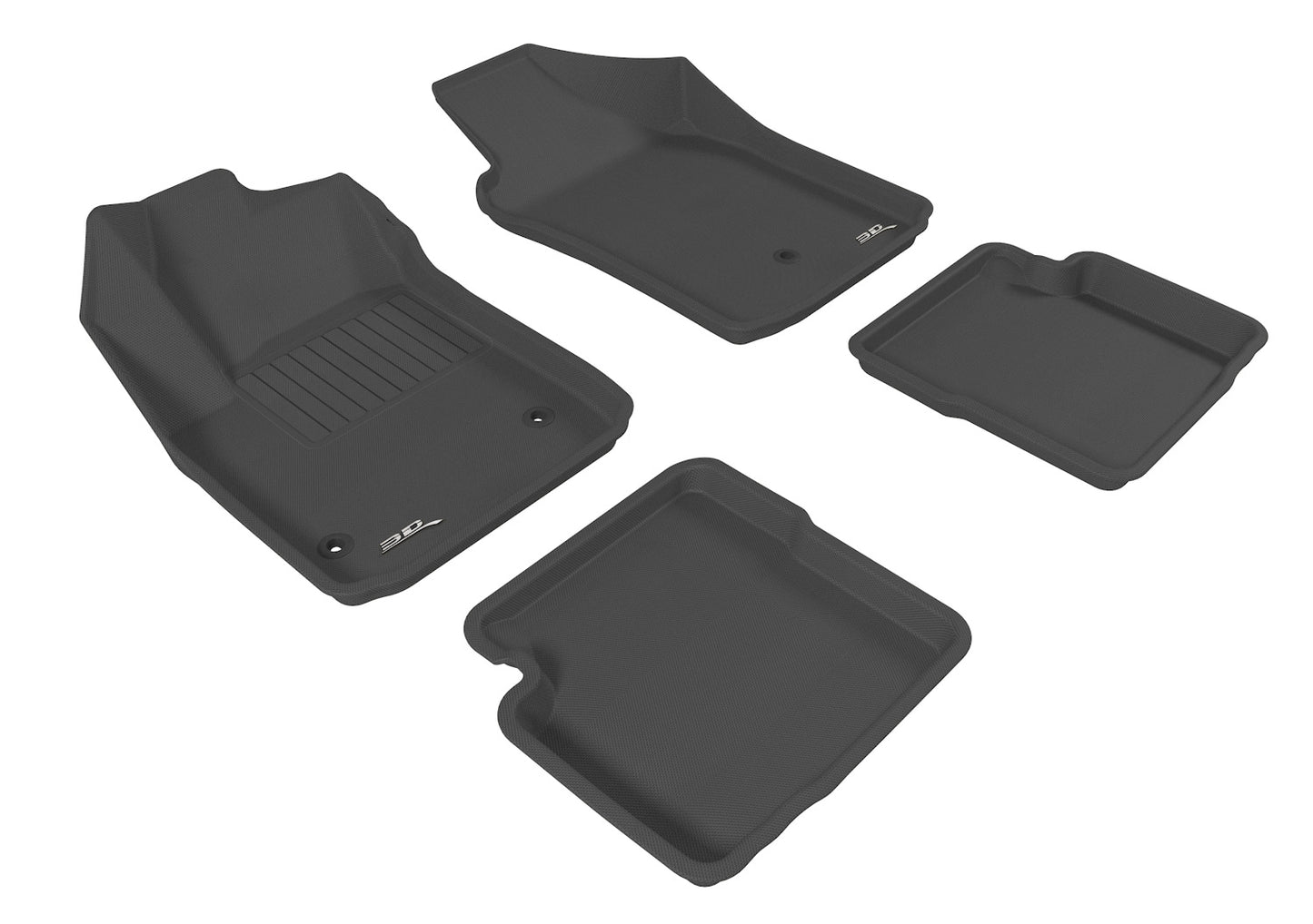 3D MAXpider L1FA00301509 2012-2019 Fiat 500 Kagu 1st & 2nd Row Floormats - Black