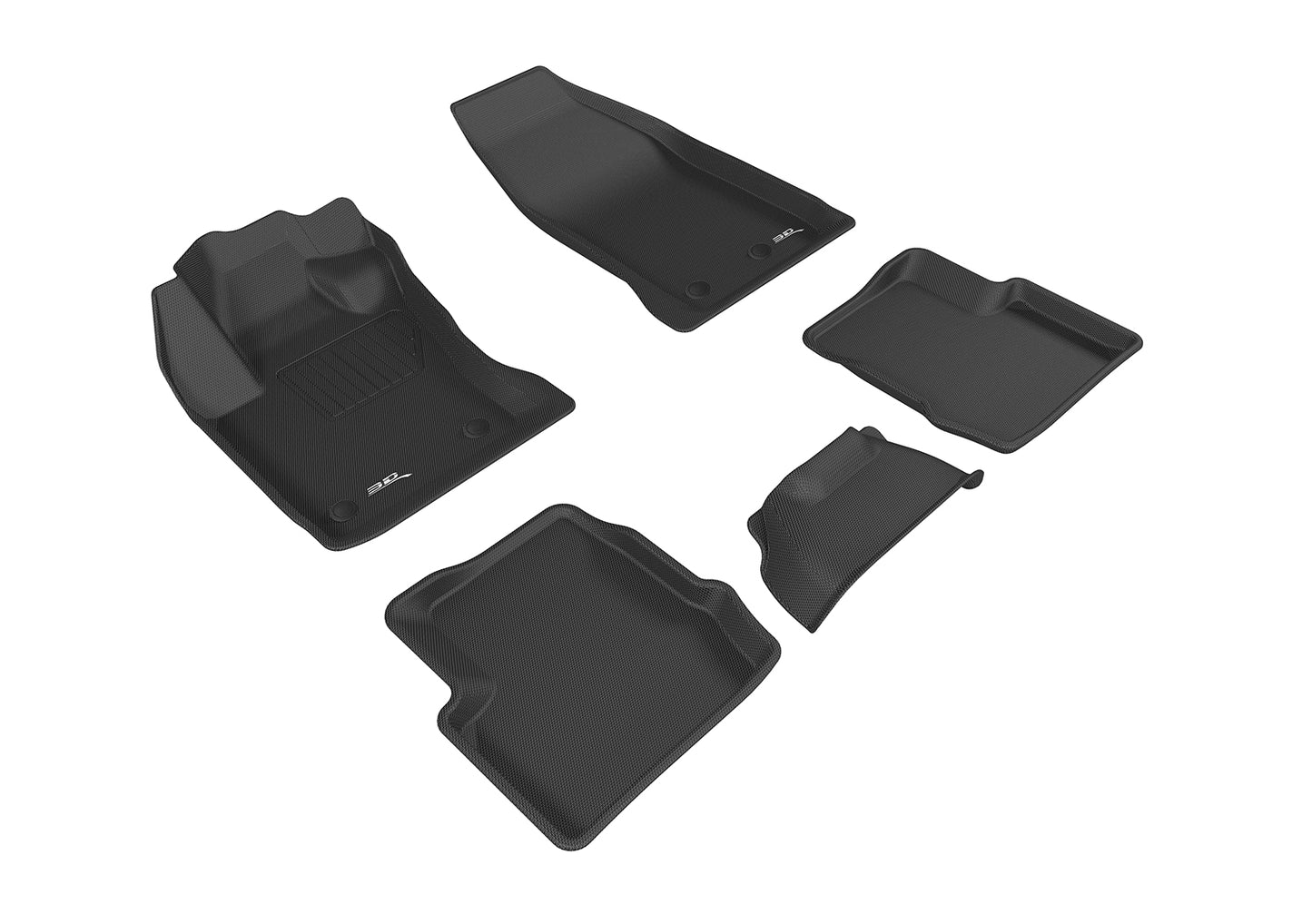 3D MAXpider L1FA00501509 2015-2019 Fiat 500X Kagu 1st & 2nd Row Floormats - Black