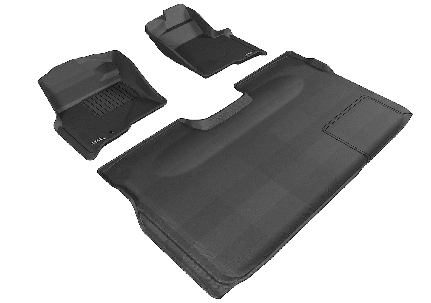 3D MAXpider L1FR06701509 2009-2010 Ford F-150 Supercrew Kagu 1st & 2nd Row Floormats - Black