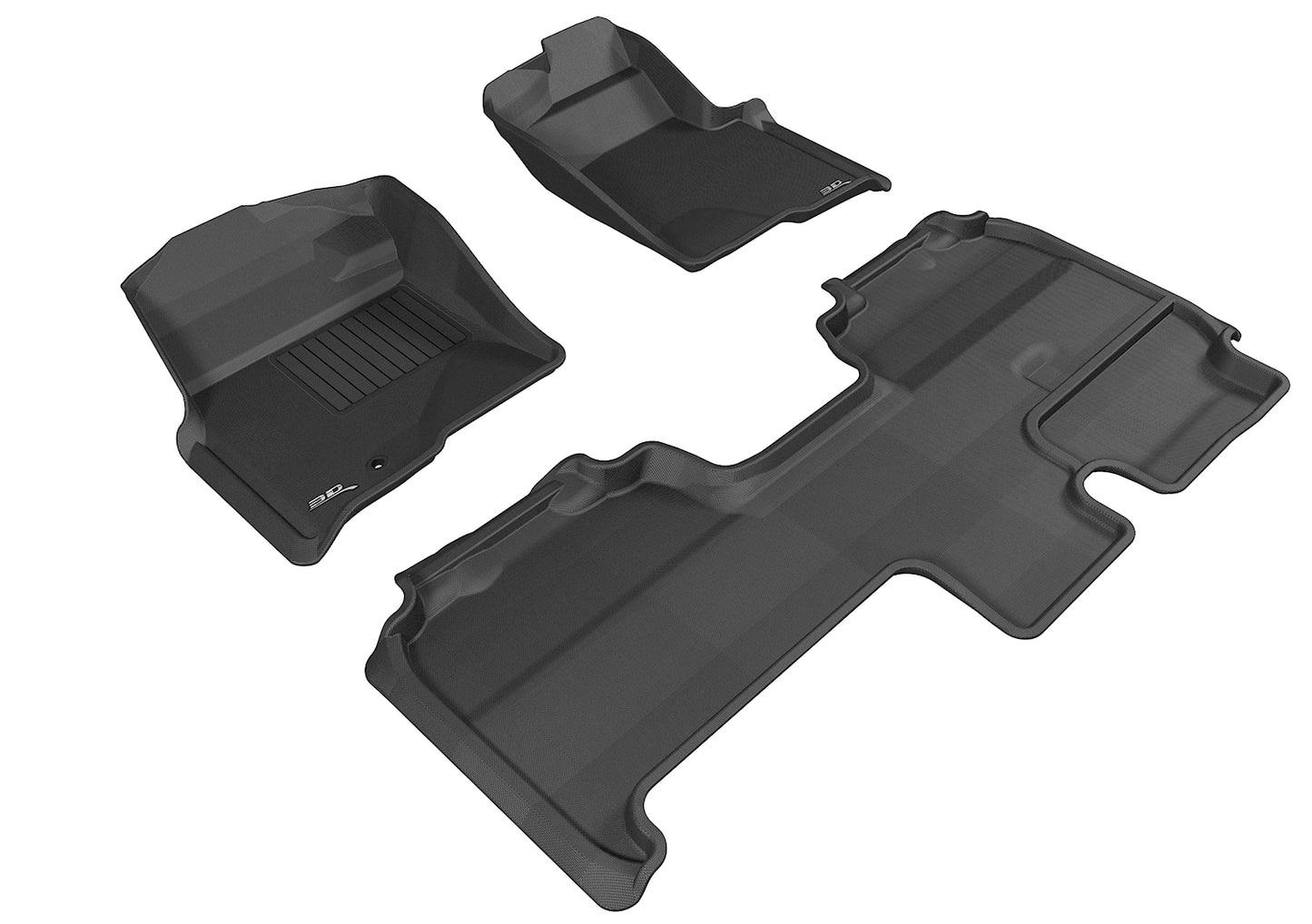 3D MAXpider L1FR07101509 2009-2010 Ford F-150 Supercab Kagu 1st & 2nd Row Floormats - Black