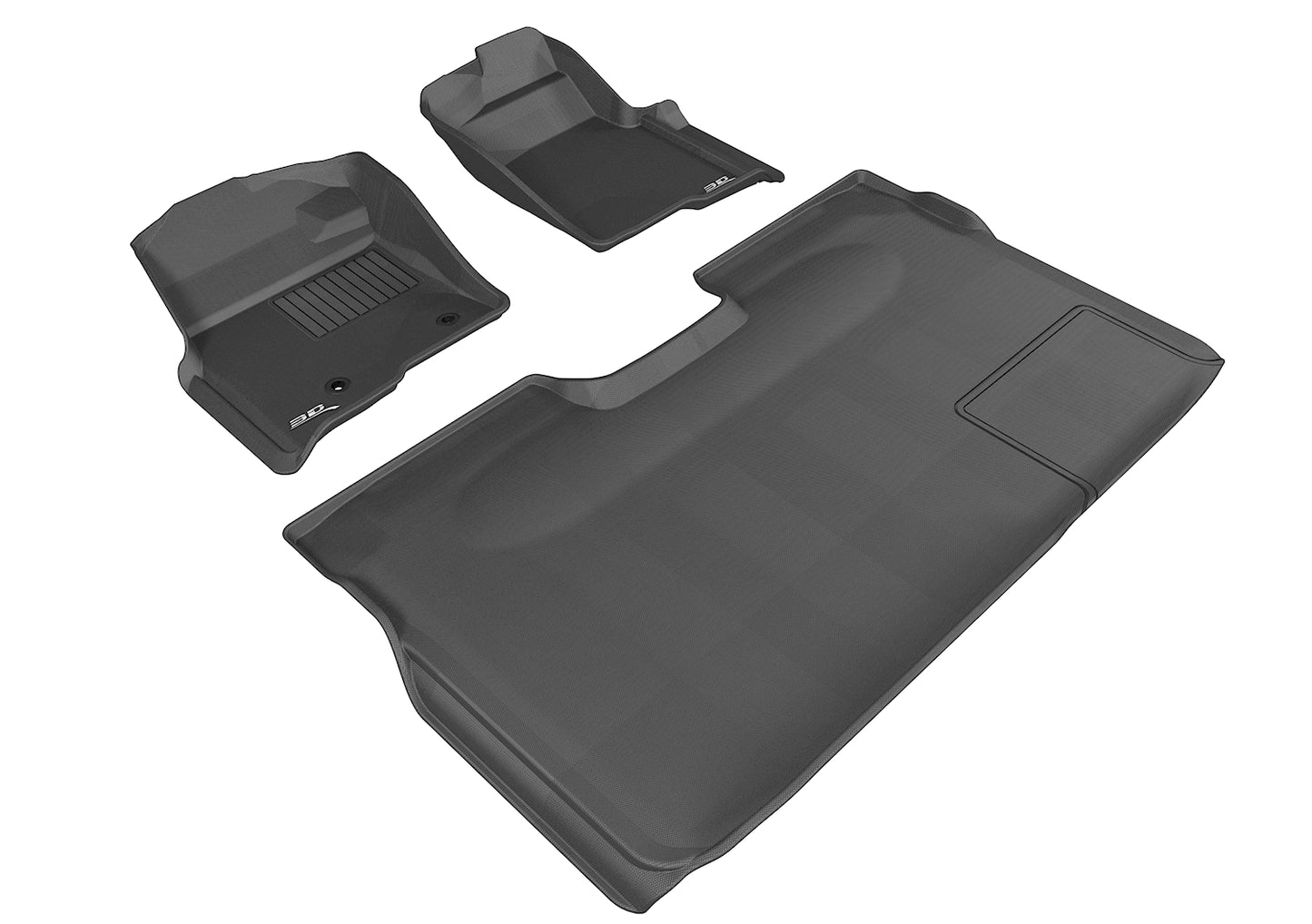 3D MAXpider L1FR07201509 2010-2014 Ford F-150 Supercrew Kagu 1st & 2nd Row Floormats - Black